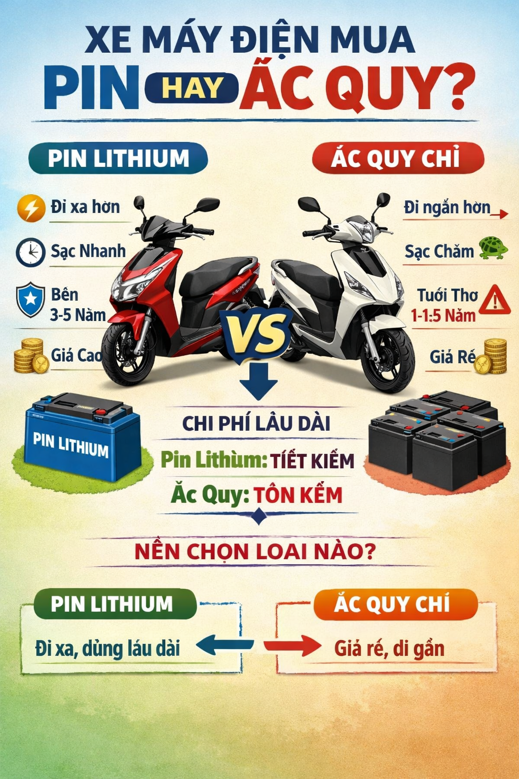 xe may dien pin lithium vs axit chi